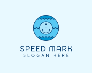 Blue Anchor Waves  logo design