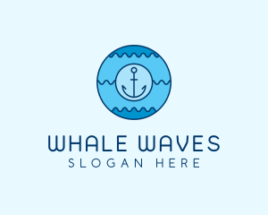 Blue Anchor Waves  logo design