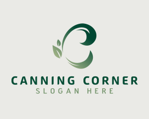 Organic Leaf Letter C logo design