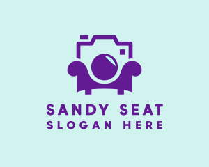 Violet Camera Armchair logo design