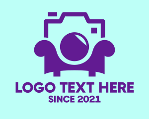 Instagram Vlogger - Violet Camera Armchair logo design
