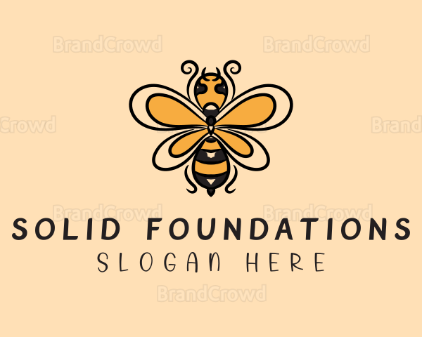 Yellow Wild Honeybee Logo