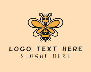 Beekeeper - Yellow Wild Honeybee logo design