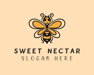 Honeybee - Yellow Wild Honeybee logo design