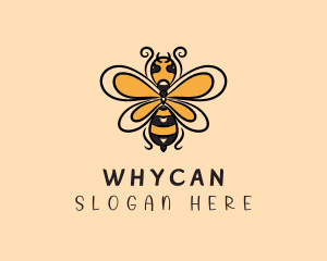 Apiary - Yellow Wild Honeybee logo design