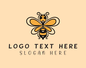 Insect - Yellow Wild Honeybee logo design