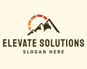 Level - Mountain Sun Solar logo design