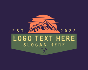 Lumber - Mountain Sun Axe logo design