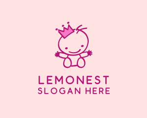 King - Pink Baby Princess logo design