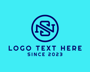 Tech Digital Company Letter NS logo design