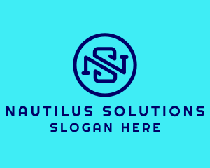 Tech Digital Company Letter NS logo design