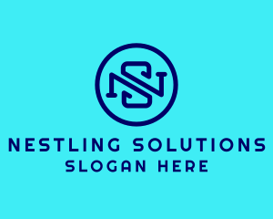 Tech Digital Company Letter NS logo design