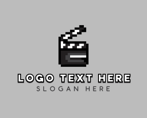 Pixelated - Film Movie Clapperboard logo design