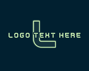 Futuristic Cyber Digital Neon logo design