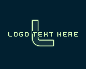 Cyber - Futuristic Cyber Digital Neon logo design