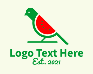 Canary - Bird Dove Watermelon logo design