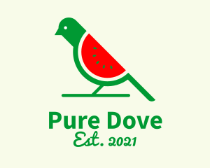 Bird Dove Watermelon  logo design