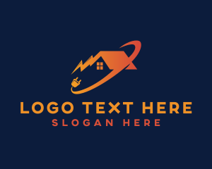 Plug - Electric Lightning House logo design