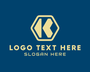Telecommunications - Hexagon Tech Letter K logo design