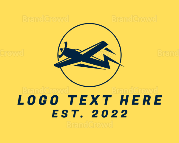Fast Lightning Plane Logo