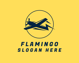 Fast Lightning Plane Logo
