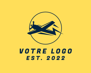 Transport - Fast Lightning Plane logo design