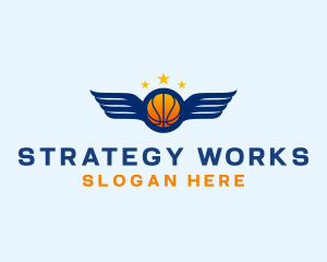 Basketball Varsity Wings logo design