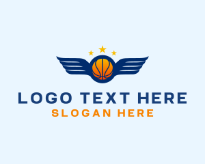 Hoops - Basketball Varsity Wings logo design