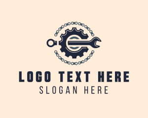 Wrench Gear Chain Mechanic Logo