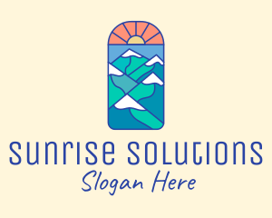 Sun - Sun Mountain Peaks logo design