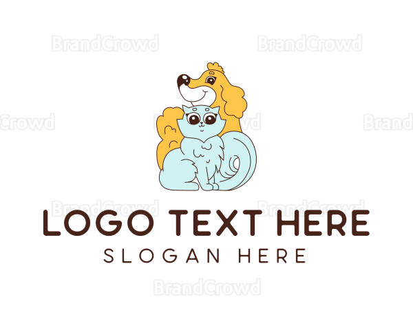Dog Cat Pet Grooming Logo