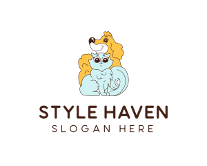 Shelter - Dog Cat Pet Grooming logo design