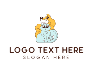 Pet - Dog Cat Pet Grooming logo design