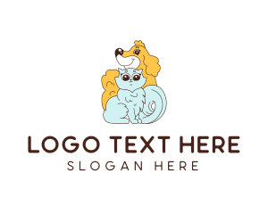 Kitten - Dog Cat Pet Grooming logo design