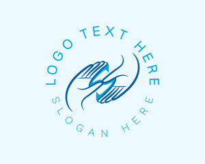 Blue Hand Letter S Logo