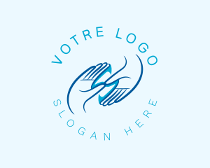 Blue Hand Letter S Logo
