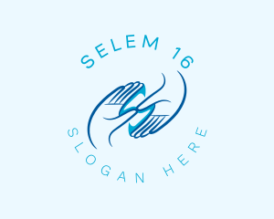 Community - Blue Hand Letter S logo design
