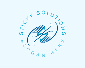 Blue Hand Letter S logo design