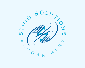 Blue Hand Letter S logo design