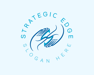 Blue Hand Letter S logo design