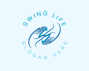 Blue Hand Letter S logo design