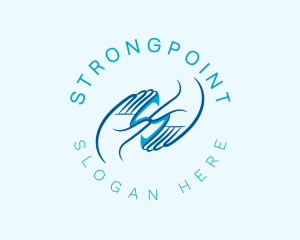 Orphanage - Blue Hand Letter S logo design