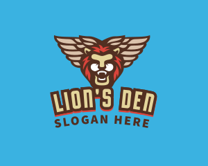 Wild Lion Wings Animal logo design