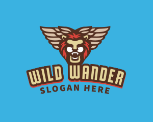 Wild Lion Wings Animal logo design