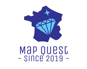 France Map Diamond logo design