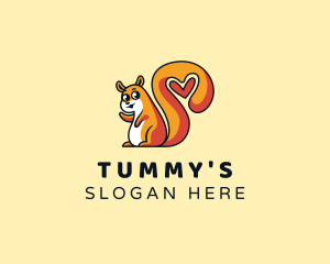 Nursery - Squirrel Tail Heart logo design