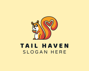 Tail - Squirrel Tail Heart logo design