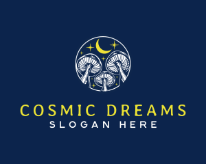 Psychedelic - Mushroom Night Sky logo design