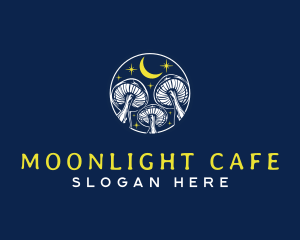 Night - Mushroom Night Sky logo design