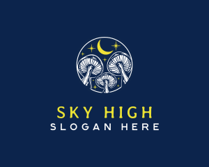 Mushroom Night Sky logo design
